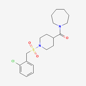 molecular formula C19H27ClN2O3S B11338734 Azepan-1-yl{1-[(2-chlorobenzyl)sulfonyl]piperidin-4-yl}methanone 