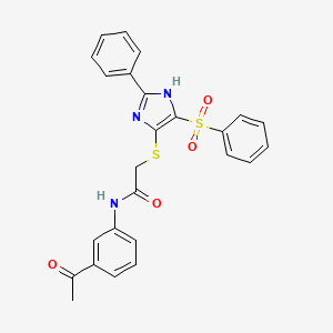 molecular formula C25H21N3O4S2 B11338770 N-(3-acetylphenyl)-2-{[2-phenyl-4-(phenylsulfonyl)-1H-imidazol-5-yl]sulfanyl}acetamide 