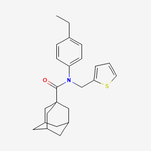 molecular formula C24H29NOS B11338929 N-(4-Ethylphenyl)-N-[(thiophen-2-YL)methyl]adamantane-1-carboxamide 
