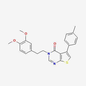 molecular formula C23H22N2O3S B11339007 3-[2-(3,4-dimethoxyphenyl)ethyl]-5-(4-methylphenyl)thieno[2,3-d]pyrimidin-4(3H)-one 