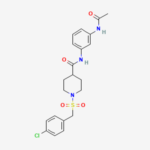 molecular formula C21H24ClN3O4S B11339070 N-[3-(acetylamino)phenyl]-1-[(4-chlorobenzyl)sulfonyl]piperidine-4-carboxamide 