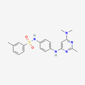 molecular formula C20H23N5O2S B11339080 N-(4-((6-(dimethylamino)-2-methylpyrimidin-4-yl)amino)phenyl)-3-methylbenzenesulfonamide 