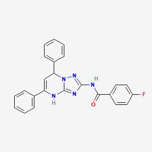 molecular formula C24H18FN5O B11339113 N-(5,7-diphenyl-3,7-dihydro[1,2,4]triazolo[1,5-a]pyrimidin-2-yl)-4-fluorobenzamide 