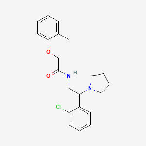 molecular formula C21H25ClN2O2 B11339152 N-[2-(2-chlorophenyl)-2-(pyrrolidin-1-yl)ethyl]-2-(2-methylphenoxy)acetamide 
