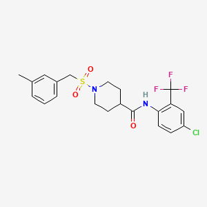 molecular formula C21H22ClF3N2O3S B11339181 N-[4-chloro-2-(trifluoromethyl)phenyl]-1-[(3-methylbenzyl)sulfonyl]piperidine-4-carboxamide 
