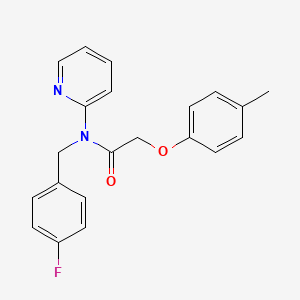 molecular formula C21H19FN2O2 B11339735 N-(4-fluorobenzyl)-2-(4-methylphenoxy)-N-(pyridin-2-yl)acetamide 