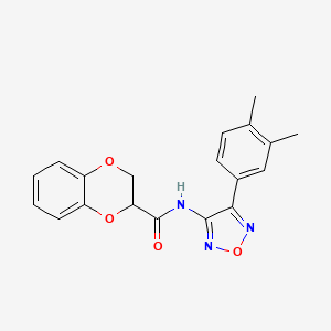 molecular formula C19H17N3O4 B11339748 N-[4-(3,4-dimethylphenyl)-1,2,5-oxadiazol-3-yl]-2,3-dihydro-1,4-benzodioxine-2-carboxamide 