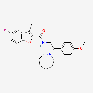 molecular formula C25H29FN2O3 B11339766 N-[2-(azepan-1-yl)-2-(4-methoxyphenyl)ethyl]-5-fluoro-3-methyl-1-benzofuran-2-carboxamide 