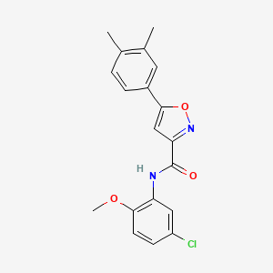 molecular formula C19H17ClN2O3 B11339781 N-(5-chloro-2-methoxyphenyl)-5-(3,4-dimethylphenyl)-1,2-oxazole-3-carboxamide 