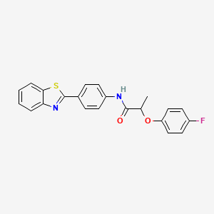 molecular formula C22H17FN2O2S B11339891 N-[4-(1,3-benzothiazol-2-yl)phenyl]-2-(4-fluorophenoxy)propanamide 