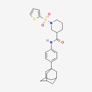 molecular formula C26H32N2O3S2 B11340023 N-[4-(Adamantan-1-YL)phenyl]-1-(thiophene-2-sulfonyl)piperidine-3-carboxamide 