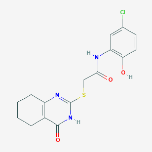 molecular formula C16H16ClN3O3S B11340102 N-(5-Chloro-2-hydroxyphenyl)-2-[(4-oxo-3,4,5,6,7,8-hexahydroquinazolin-2-YL)sulfanyl]acetamide 