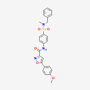 molecular formula C25H23N3O5S B11340235 N-{4-[benzyl(methyl)sulfamoyl]phenyl}-5-(4-methoxyphenyl)-1,2-oxazole-3-carboxamide 