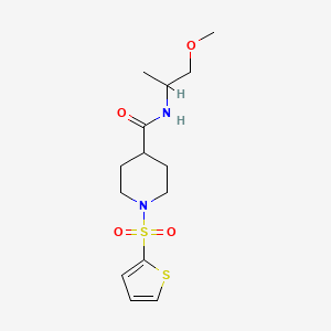 molecular formula C14H22N2O4S2 B11340378 N-(1-methoxypropan-2-yl)-1-(thiophen-2-ylsulfonyl)piperidine-4-carboxamide 