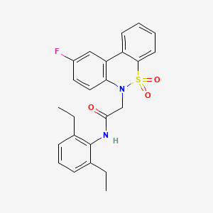 molecular formula C24H23FN2O3S B11340393 N-(2,6-diethylphenyl)-2-(9-fluoro-5,5-dioxido-6H-dibenzo[c,e][1,2]thiazin-6-yl)acetamide 