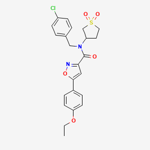 molecular formula C23H23ClN2O5S B11340404 N-(4-chlorobenzyl)-N-(1,1-dioxidotetrahydrothiophen-3-yl)-5-(4-ethoxyphenyl)-1,2-oxazole-3-carboxamide 