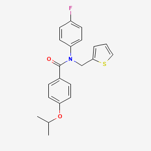 molecular formula C21H20FNO2S B11340405 N-(4-fluorophenyl)-4-(propan-2-yloxy)-N-(thiophen-2-ylmethyl)benzamide 
