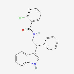 molecular formula C23H19ClN2O B11340428 2-chloro-N-[2-(1H-indol-3-yl)-2-phenylethyl]benzamide 