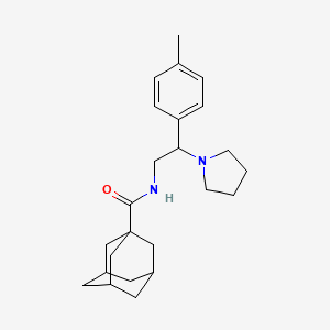molecular formula C24H34N2O B11340439 N-[2-(4-methylphenyl)-2-(pyrrolidin-1-yl)ethyl]adamantane-1-carboxamide 