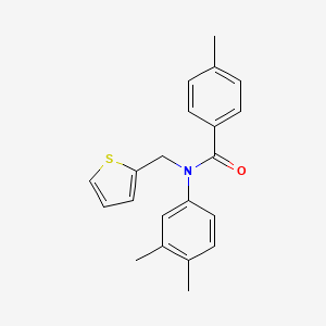 molecular formula C21H21NOS B11340534 N-(3,4-dimethylphenyl)-4-methyl-N-(thiophen-2-ylmethyl)benzamide 