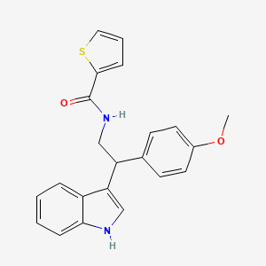 molecular formula C22H20N2O2S B11340549 N-[2-(1H-indol-3-yl)-2-(4-methoxyphenyl)ethyl]thiophene-2-carboxamide CAS No. 796090-49-8