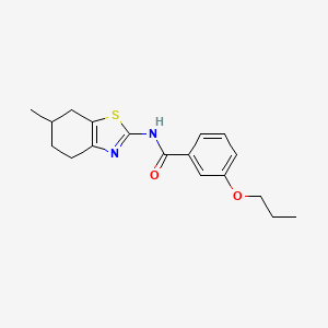 molecular formula C18H22N2O2S B11340704 N-(6-methyl-4,5,6,7-tetrahydro-1,3-benzothiazol-2-yl)-3-propoxybenzamide 