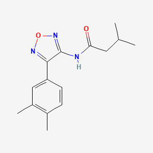 molecular formula C15H19N3O2 B11340749 N-[4-(3,4-dimethylphenyl)-1,2,5-oxadiazol-3-yl]-3-methylbutanamide 