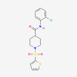 molecular formula C16H17ClN2O3S2 B11340754 N-(2-chlorophenyl)-1-(thiophen-2-ylsulfonyl)piperidine-4-carboxamide 