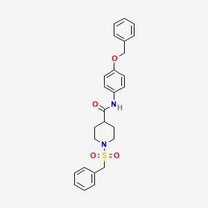 molecular formula C26H28N2O4S B11340783 N-[4-(benzyloxy)phenyl]-1-(benzylsulfonyl)piperidine-4-carboxamide 