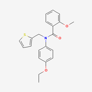 molecular formula C21H21NO3S B11341141 N-(4-ethoxyphenyl)-2-methoxy-N-(thiophen-2-ylmethyl)benzamide 