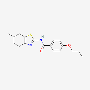 molecular formula C18H22N2O2S B11341166 N-(6-methyl-4,5,6,7-tetrahydro-1,3-benzothiazol-2-yl)-4-propoxybenzamide 