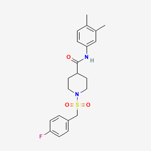 molecular formula C21H25FN2O3S B11341289 N-(3,4-dimethylphenyl)-1-[(4-fluorobenzyl)sulfonyl]piperidine-4-carboxamide 