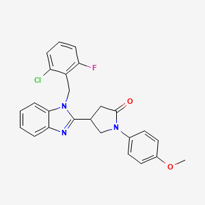 molecular formula C25H21ClFN3O2 B11341390 4-[1-(2-chloro-6-fluorobenzyl)-1H-benzimidazol-2-yl]-1-(4-methoxyphenyl)pyrrolidin-2-one 