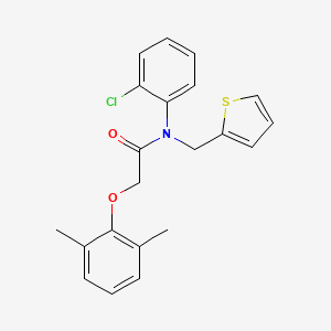 molecular formula C21H20ClNO2S B11341414 N-(2-chlorophenyl)-2-(2,6-dimethylphenoxy)-N-(thiophen-2-ylmethyl)acetamide 