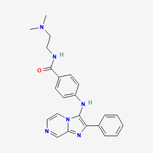 molecular formula C23H24N6O B11341452 N-[2-(dimethylamino)ethyl]-4-[(2-phenylimidazo[1,2-a]pyrazin-3-yl)amino]benzamide 
