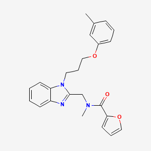 molecular formula C24H25N3O3 B11341469 N-methyl-N-({1-[3-(3-methylphenoxy)propyl]-1H-benzimidazol-2-yl}methyl)furan-2-carboxamide 