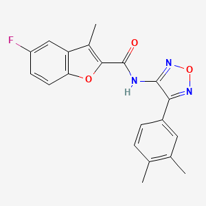 molecular formula C20H16FN3O3 B11341540 N-[4-(3,4-dimethylphenyl)-1,2,5-oxadiazol-3-yl]-5-fluoro-3-methyl-1-benzofuran-2-carboxamide 
