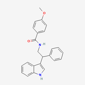 molecular formula C24H22N2O2 B11341598 N-[2-(1H-indol-3-yl)-2-phenylethyl]-4-methoxybenzamide 