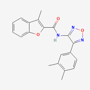 molecular formula C20H17N3O3 B11341652 N-[4-(3,4-dimethylphenyl)-1,2,5-oxadiazol-3-yl]-3-methyl-1-benzofuran-2-carboxamide 