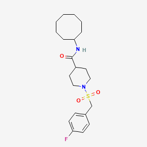 molecular formula C21H31FN2O3S B11341752 N-cyclooctyl-1-[(4-fluorobenzyl)sulfonyl]piperidine-4-carboxamide 