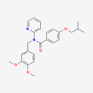 molecular formula C25H28N2O4 B11341763 N-(3,4-dimethoxybenzyl)-4-(2-methylpropoxy)-N-(pyridin-2-yl)benzamide 