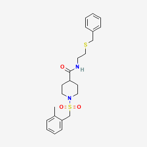 molecular formula C23H30N2O3S2 B11341875 N-[2-(benzylsulfanyl)ethyl]-1-[(2-methylbenzyl)sulfonyl]piperidine-4-carboxamide 