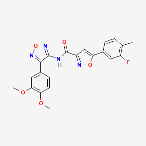 molecular formula C21H17FN4O5 B11341921 N-[4-(3,4-dimethoxyphenyl)-1,2,5-oxadiazol-3-yl]-5-(3-fluoro-4-methylphenyl)-1,2-oxazole-3-carboxamide 
