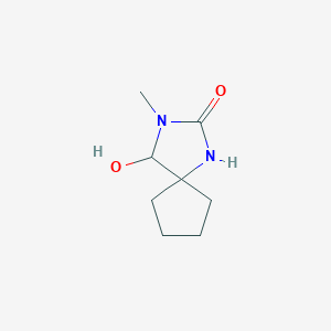 molecular formula C8H14N2O2 B011342 4-Hydroxy-3-methyl-1,3-diazaspiro[4.4]nonan-2-one CAS No. 106663-35-8