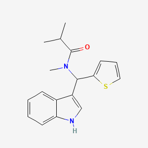 molecular formula C18H20N2OS B11342069 N-[1H-indol-3-yl(thiophen-2-yl)methyl]-N,2-dimethylpropanamide 
