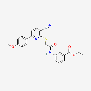 molecular formula C24H21N3O4S B11342096 Ethyl 3-[({[3-cyano-6-(4-methoxyphenyl)pyridin-2-yl]sulfanyl}acetyl)amino]benzoate 