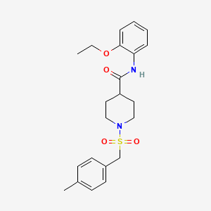 molecular formula C22H28N2O4S B11342151 N-(2-ethoxyphenyl)-1-[(4-methylbenzyl)sulfonyl]piperidine-4-carboxamide 