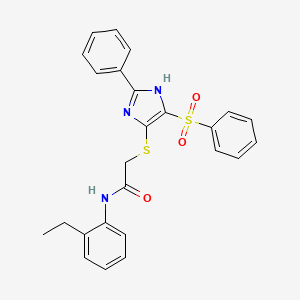 molecular formula C25H23N3O3S2 B11342200 N-(2-ethylphenyl)-2-{[2-phenyl-4-(phenylsulfonyl)-1H-imidazol-5-yl]sulfanyl}acetamide 