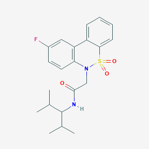 molecular formula C21H25FN2O3S B11342255 N-(2,4-Dimethyl-3-pentanyl)-2-(9-fluoro-5,5-dioxido-6H-dibenzo[C,E][1,2]thiazin-6-YL)acetamide 