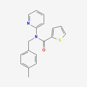 molecular formula C18H16N2OS B11342315 N-(4-methylbenzyl)-N-(pyridin-2-yl)thiophene-2-carboxamide 